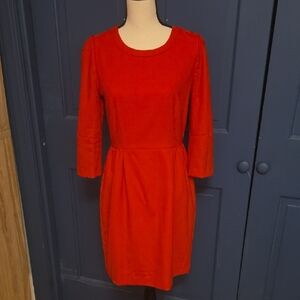 Buy 2 Get 1 Free Like New J. Crew Red Long Sleeve Wool Blend Midi Dress Sz 4